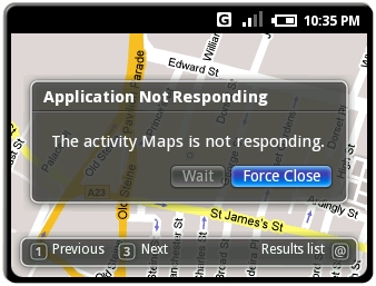 Google maps - not responding